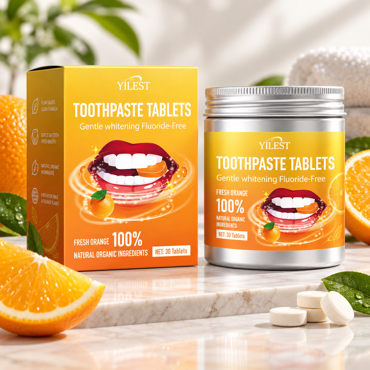 Fluoride-Free Toothpaste Tablets | Whitening + Cavity Prevention