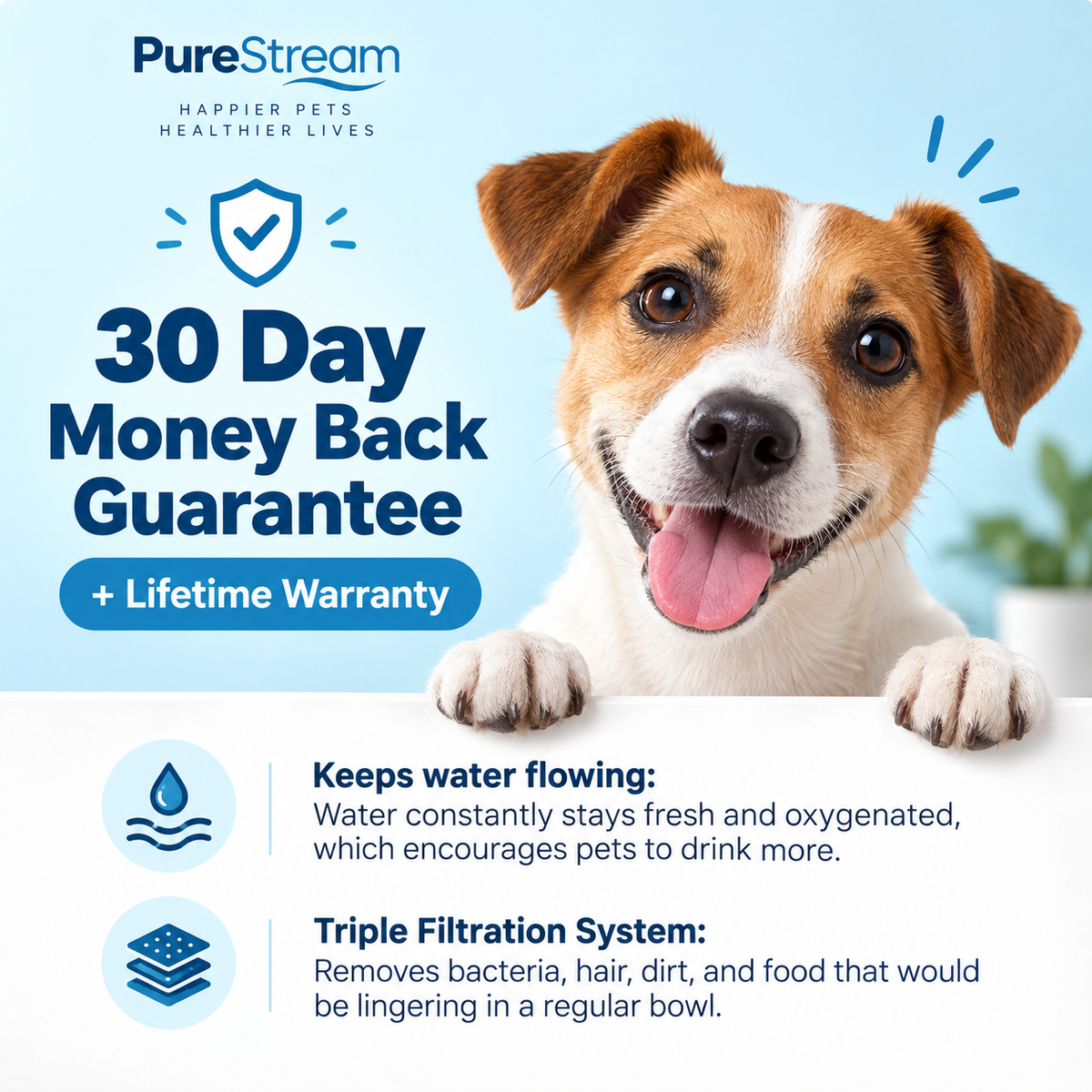 PureStream™ Flowing Water Fountain for Dogs & Cats