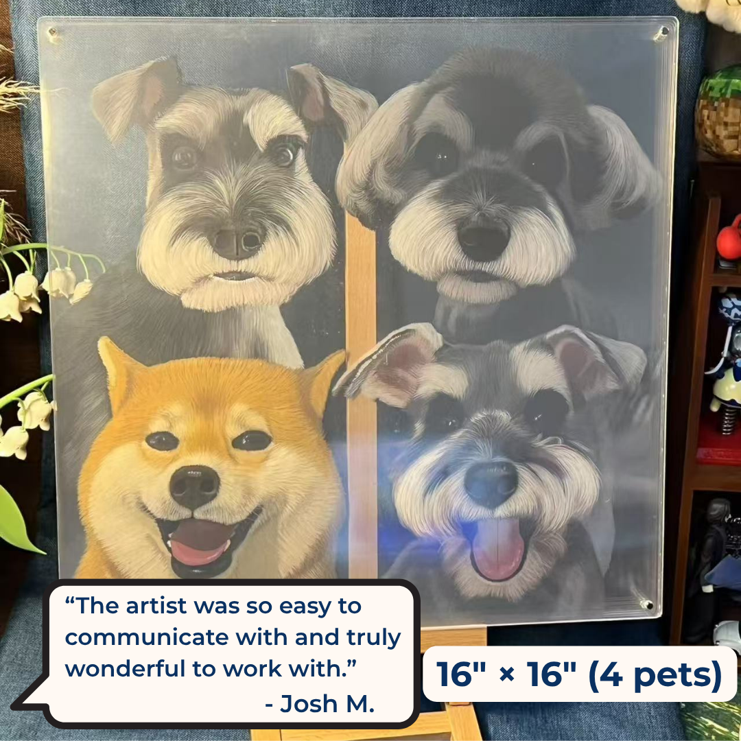Hand-Painted Lifelike 3D Pet Portrait