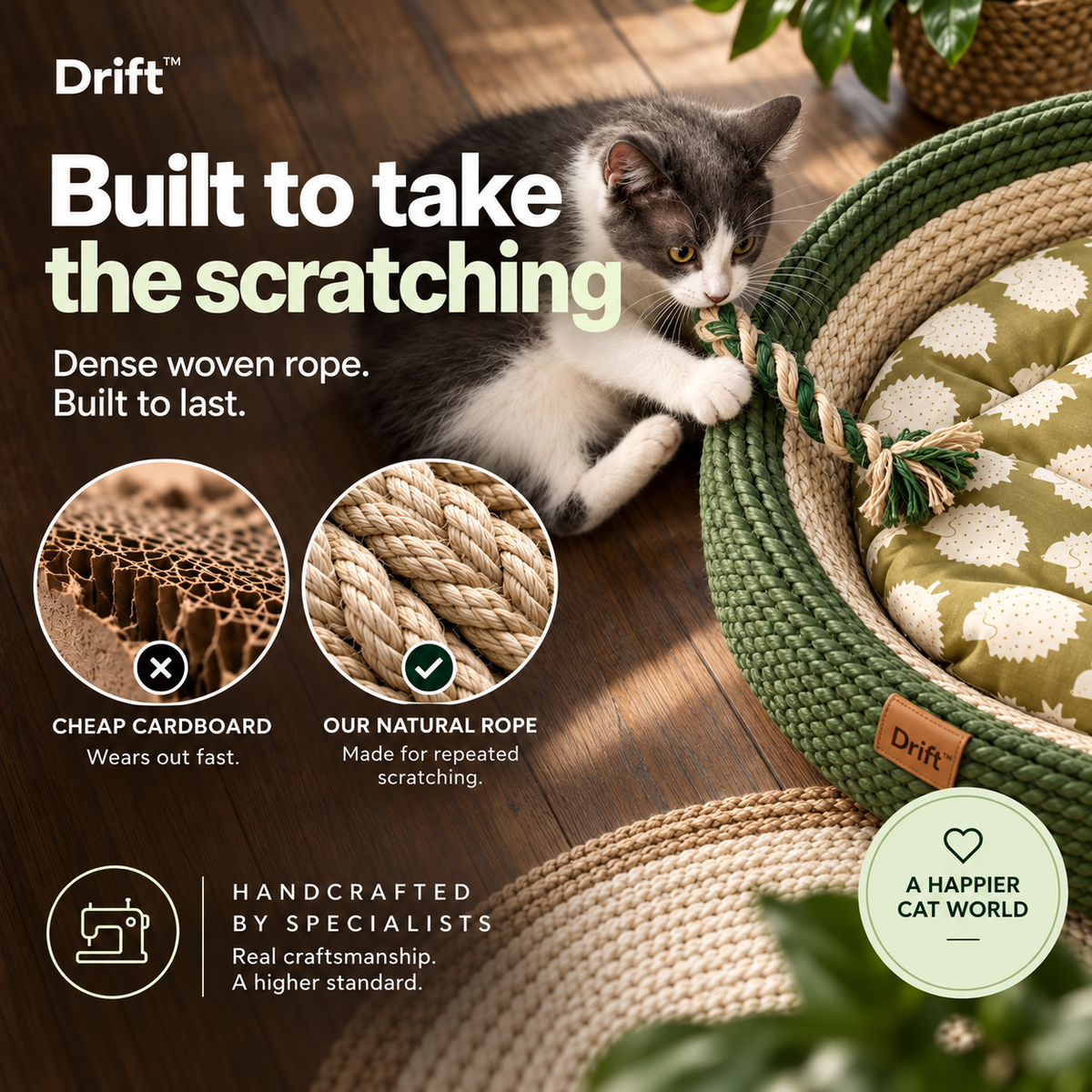 Drift™ Handwoven Territory Basket for Cats