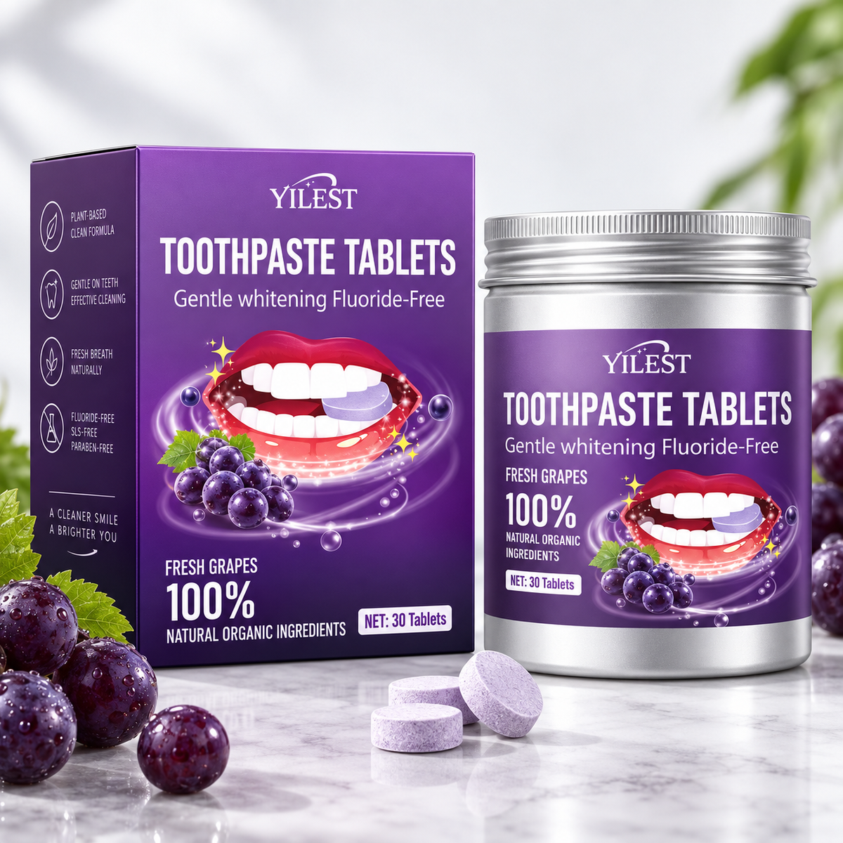 Fluoride-Free Toothpaste Tablets | Whitening + Cavity Prevention