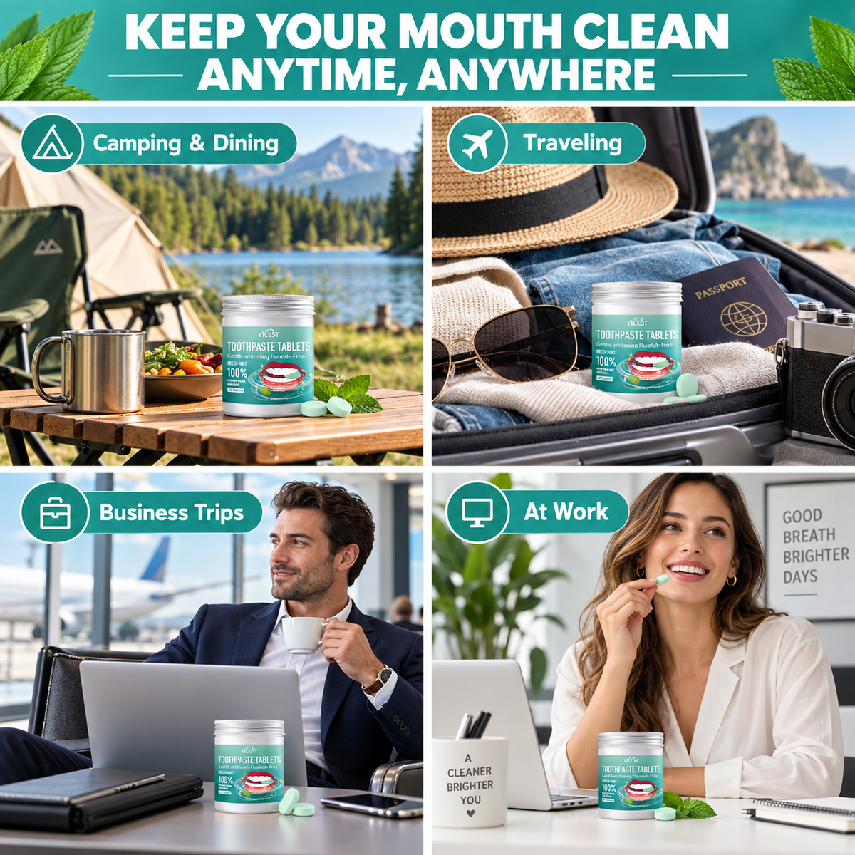 Fluoride-Free Toothpaste Tablets | Whitening + Cavity Prevention