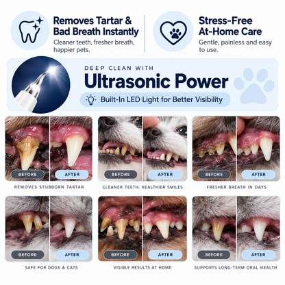 PawClean Pro — Ultrasonic Plaque & Tartar Remover for Dogs & Cats