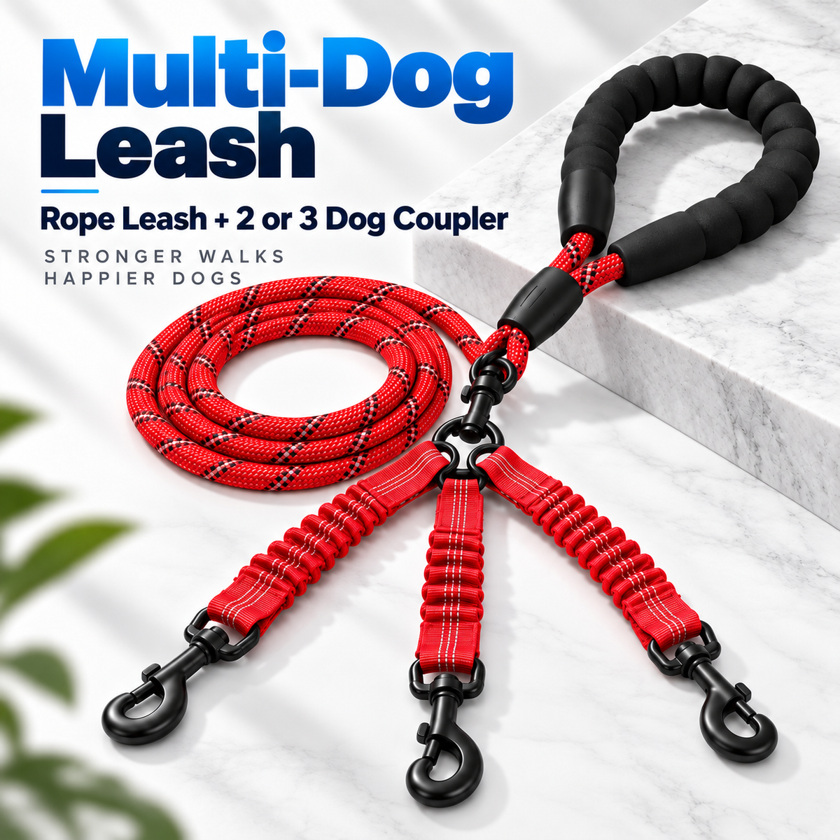 MultiWalk Pro — No-Tangle Double & Triple Dog Leash