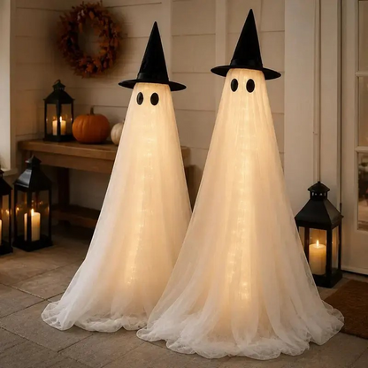 SpookGlow 5Ft Lighted Halloween Ghost Decoration