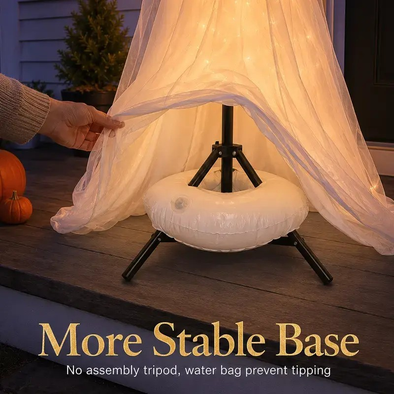 SpookGlow 5Ft Lighted Halloween Ghost Decoration